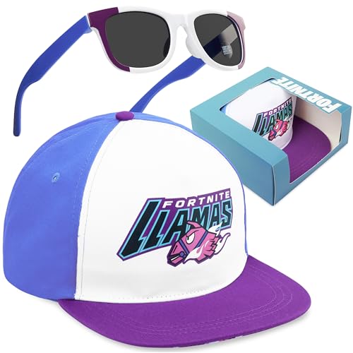 Fortnite Kids Baseball Cap & Sunglasses with UV Protection Adjustable Sun Hat Gaming Gifts for Boys Ages 614 (Multi Fortnite)
