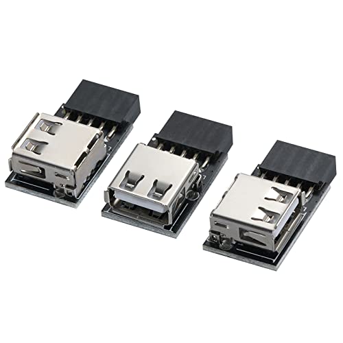 MZHOU USB 2.0 9 Pin till Type A Adapter för Frontpanel