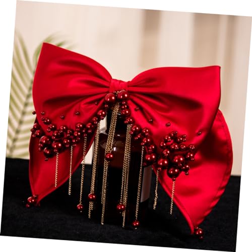 Épingles à cheveux nœud large pour mariage accessoire franges et perles