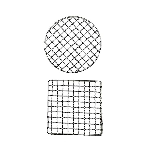 SOLUSTRE 2 Piezas Malla De Barbacoa De Acero Inoxidable Parilla para Portátil Rejilla Rallar Red Plancha Neto Estante Parrilla De La Barbacoa Accesorio De Picnic Barbacoa Silver