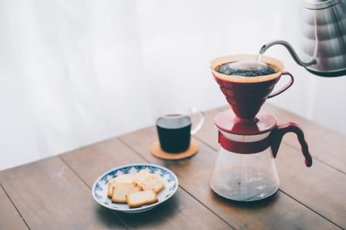 Hario Conjunto inicial de café V60, tamanho 02, vermelho