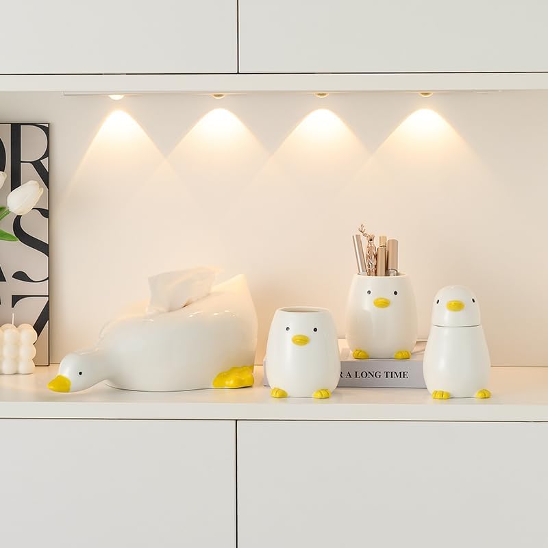 Miniatura 5 de Soporte redondo de cerámica para bolígrafo para escritorio, lindo soporte de animales de dibujos animados, organizador de escritorio para lápices