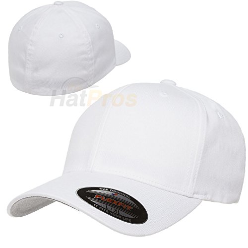 Flex fit VFlexfit Cotton Twill Fitted Hat 5001,White, XL/XXL Amazon