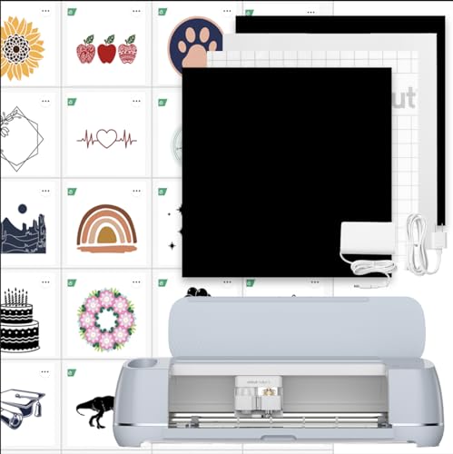 Cricut Maker 3 & Digital Content Library Bundle - Includes 30 Images in Design Space App - Smart Cutting Machine, 2X Faster & 10X Cutting Force, Cuts 300+ Materials, Blue, Leather,Vinyl by Cricut - Used condition - US$362.01