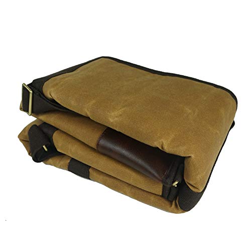 Tas Trost Portable 52Inch Padded Shotgun Case Magazine Storage , Leather And Cotton Canvas Shotgun Gun Carry Bag Adjustable With Handle (Khaki) #TOP3