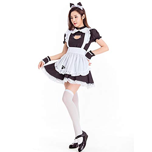 Maid Outfit French Maid Dress, Anime Maid Costume Sexy French Maid Lingerie For Women Frisky Sexy Costume (Black, XXXXL)