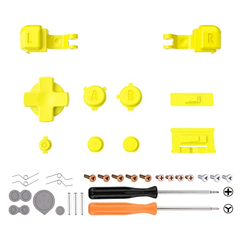 Image of eXtremeRate Sunflower Yellow Custom Full Set Buttons for Gameboy Advance SP, Replacement A B L R Button Power On Off Volume Button D-pad Key for GBA SP Console - Console NOT Included
