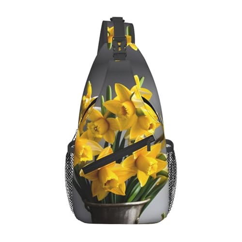 Bolso cruzado con estampado de ramillete de narcisos miniatura 1