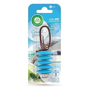 Air Wick Car Air Freshener | Coastal Breeze | Odour Neutraliser| Lasts Upto 40 days | Naturally Inspired Fragrance