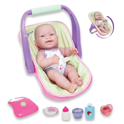 JC TOYS LOTS TO LOVE BABY DOLL IN ADJUSTABLE CARRIER - Featuring 14” all Vinyl doll - Perfect for Children 2+
