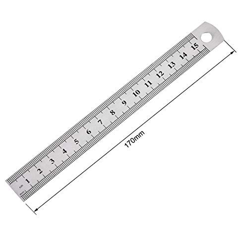 Edelstahl-Lineal 6 Zoll (15 Cm) – Doppelseitig Mit Metrischer Und Imperialer Skala
