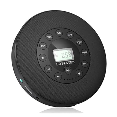 Lecteur CD portable MP3 avec haut-parleur pour voiture et enregistrement micro