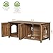Homhedy Cat Litter Box Enclosure for 2 Cats, Wooden Pet Washroom Furniture with Double Room, Cat House, 47.2”L x 19.7”W x 19.7”H, Rustic Walnut