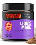 FreshCap Mushrooms Coffee Substitute Organic Lions Mane Powder 14,000mg - Lions Mane Extract, Mushroom Supplement for Focus & Memory, Lions Mane Supplement Powder (60 Servings)
