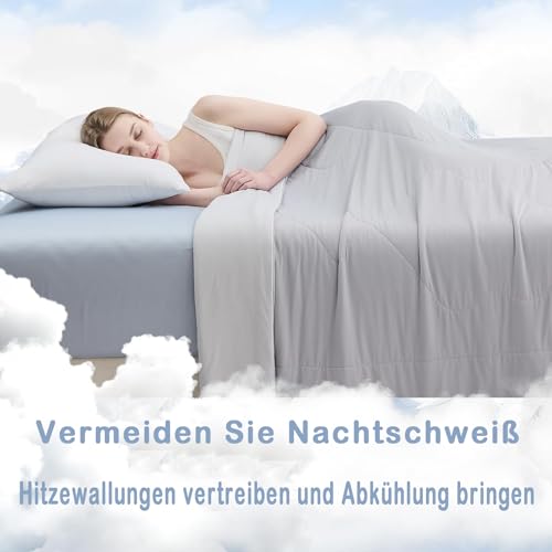 LIYGAOF Kühldecke Sommer Klimaanlage Decke: Schwangere Frauen Schlafdecke Nachtschweiß Vorbeugen Antiallergisch Atmungsaktiv Bettdecke Maschinenwaschbar (Grau, 150 * 200cm)