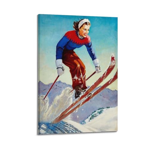 Poster d'art vintage Happily Ever After Ski koanga affiche murale moderne chambre 60x90