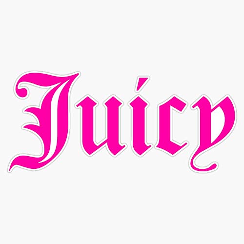 Pink Juicy Y2K Text Sticker Vinyl Bumper Sticker 6 Mil Thick - Size 5'