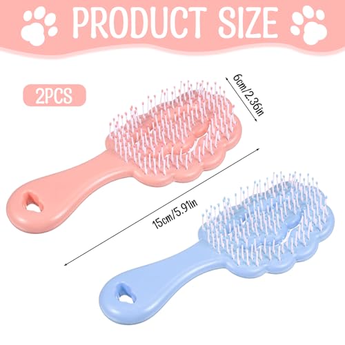 Hunde-Pflegebürste, weiche Haustierbürste, Welpenbürsten für kleine Hunde, Wolkenform, Kurzhaar, Hundebürsten für Malteser und kleine Rassen, Blau und Rosa, 2 Stück