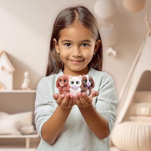 BABY PAWS, TINY Collectible Pet Figures, die ihre Augen schließen und eine Tragetasche enthalten. Kinder ab 3 Jahren und älter
