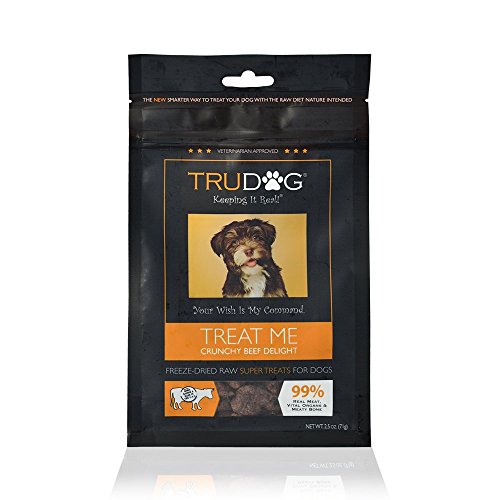 TruDog Real Meat Organic Dog Treats - Treat Me: Freeze-Dried Raw Super Treats (2.5oz) - 100% All Natural Treats Support Healthier Teeth and Gums, Skin and Coat, and A Boosted Immune System, (TD5226)