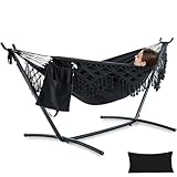 PNAEUT Hamacas de borlas hechas a mano, almohada y bolsa de