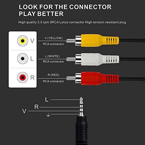 axGear AUX Male 3.5mm to 3 RCA AV Audio Video Male Converter Cable TV Cord Adapter Wire