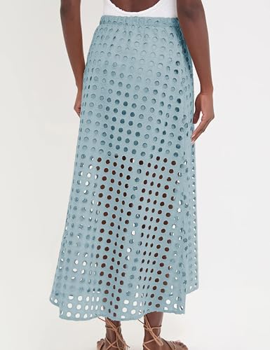 Fiona Jolin 2025 Women Summer Casual Eyelet Bohemian Maxi Skirt Beach Long Skirt with Mini Underneath2