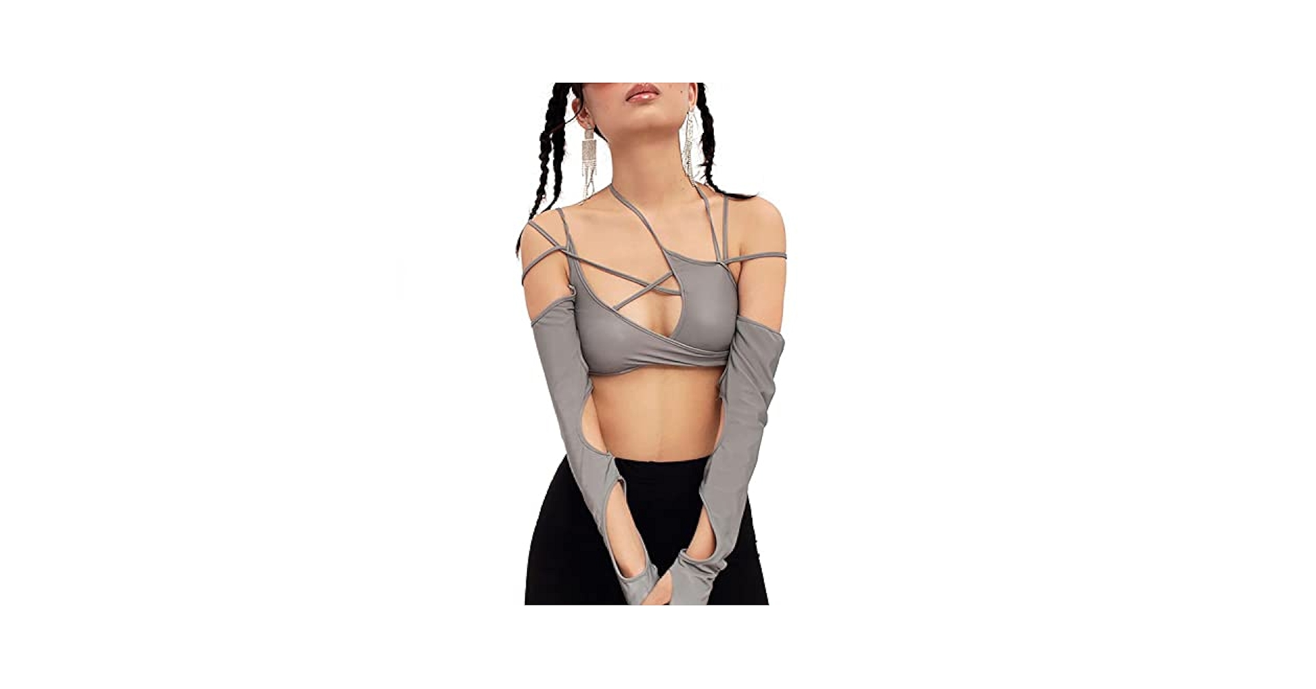 ATTACHMENT layered mesh punk tee ロンT y2k ATTACHMENT layered mesh punk tee ロンT y2k