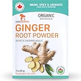 Organic Ginger Root Powder 3oz (85g) - High in Gingerols & Polyphenols, Raw from India, Warm Earthy & Sweet Culinary Spice Perfect for Asian & Indian Cuisine - 100% Organic Ground Raw Ginger Root