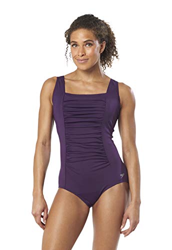 Speedo Women's Swimsuit One Piece Endurance+ Shirred Tank Moderate Cut - Discontinued
