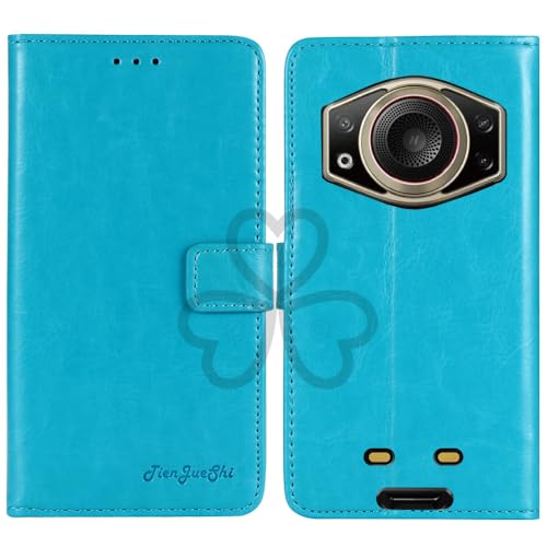 TienJueShi Blue Book Stand Retro Flip Leather Protector Phone Wallet Gel Cover Etui TPU Silicone Case For DOOGEE Fire 7 Ultra 6.