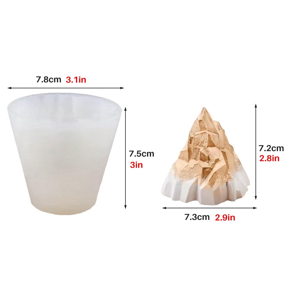 Surakey Snow Mountain Candle Molds Cake Silicone Mould DIY 3D Mousse Cake Mould Epoxy Resin Mould Wax Snow Mountain Ice Cream Mould for DIY Gift Ornament Table Home Decor, Type 1