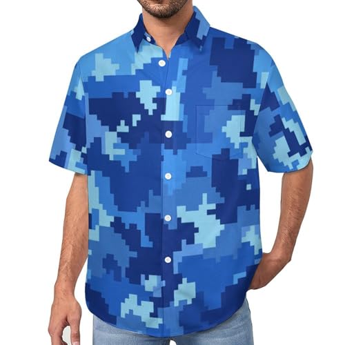 Chemise hawaïenne homme manches courtes imprimé mode camouflage abstrait