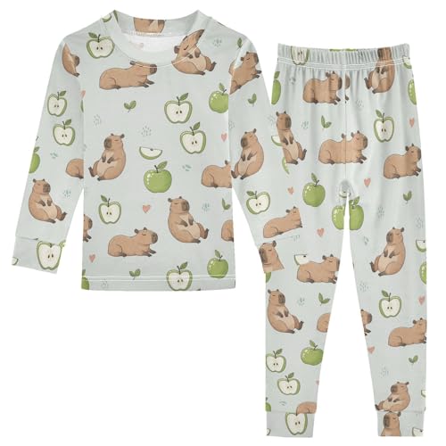 Pajama Sets Long Sleeve Cute Animals Hearts Soft Comfy Sleepwear 2 Piece PJS 3-8T