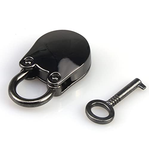 Image of 1PCS Vintage Mini Bear Padlock Key Lock Antique Style Small Key Lock (Gun Black)