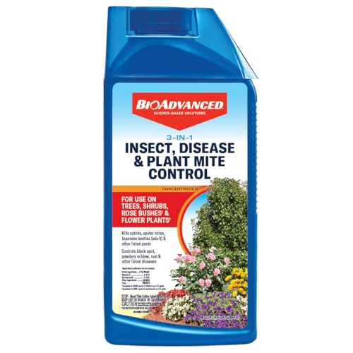 BioAdvanced 3 in 1 Insecticide & Fungicide for Plants, Disease & Plant Mite Control, Concentrate, 32...