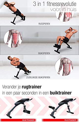 Sportstech Unieke 3-in-1 rugtrainer en buiktrainer met innovatief anti-slip design, multifunctionele BRT200 met ergonomisch kussen en 5 moeilijkheidsgraden, inklapbaar dankzij Quick Release - Image 5