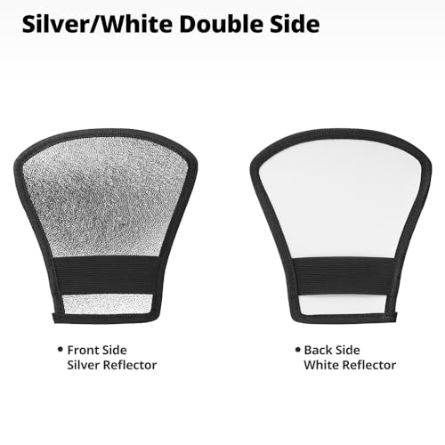AMBITFUL Flash Diffuser, Flash Diffuser Reflector, Sided White/Silver Bend Bounce Flash Reflector Compatible TT560 NW550 NW561 NW570 NW580 TT520II TT600 TT685II V850III V860II V860III V1 V1Pro