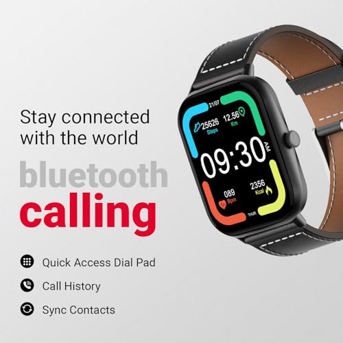 Image of Fire-Boltt Ninja Call Pro Plus Bluetooth Calling Smart Watch, 1.83″ HD Display, AI Voice Assistant, 100+ Sports Modes, IP67 Waterproof, SpO2 & Heart Rate Monitor Smartwatch for Men & Women - Black