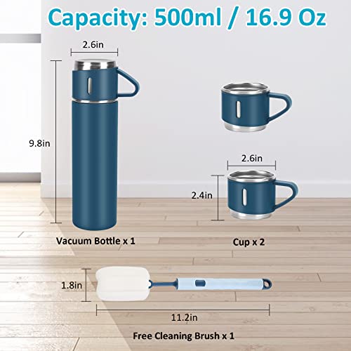 Molingritar Insulated Water Bottle With 3 Cups Stainless Steel Vacuum Thermos Flask Set With Handle For Men Women, Leak Proof Coffee Mug With Lid For Sport Travel Office School, Father’s Day Gift #TOP6