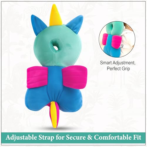 Image of GLUN Baby Head Protector Backpack, Pack of 1 Cute Unicorn Soft Cushioning, Adjustable Shoulder Belt, Head Protection Back for 6-18 Month Toddler Kids