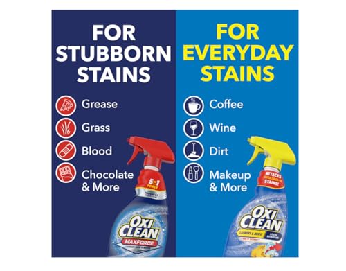 OxiClean Max Force Laundry Stain Remover Spray, 12 fl oz + 48 Fl Oz Refill Bottle Kit 60 Fl Oz Total - image 8
