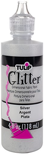 Tulip Puff Fabric Paint, Permanent Craft Paint for Clothes, DIY Projects, Notoxic, 4 fl oz, Glitter Silver