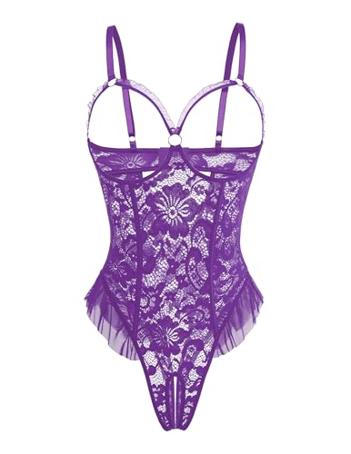 Image of Avidlove Women One Piece Lingerie Sexy Lace Babydoll Mini Bodysuit