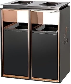 Kitchen Garbage Can Hotel Trash Can Lobby Vertical Stainless Steel Trash Can Shopping Mall Elevator Garbage Bin Room DecorF