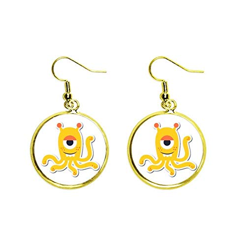 Pendientes de alien amarillo el regalo original de joyería para mujer