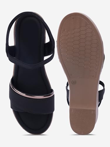 Image of SKOLL Wedges Heels Sandals For Women, Comfortable Heel, Ankle Straps