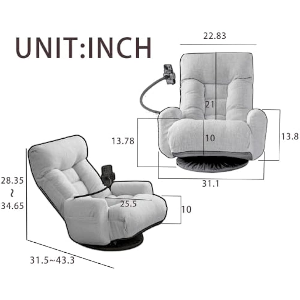 360° Swivel Gaming Floor Chair, Adjustable UK Ubuy