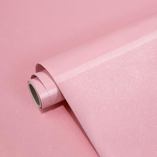 Papier peint brillant rose 40x497,8 cm autocollant et imperméable pour relooker table