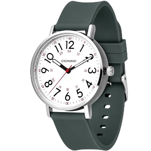 Image of cicininc Nurse Watch for Women,Analog Nursing Watches with 12 /24 Hour Military Time,Second Hand